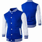 Mens Fashion Casual Slim Fit Jacket Men/Boy Baseball Jacket Men Fashion Design Classic Elegant Clothing Men's College Comfortable Jacket High School Long Sleeves Jackets Stevvex