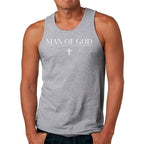 Mens Fitness Tank Top Graphic T-shirt Man of God Print THRIXINE