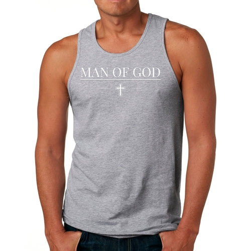 Mens Fitness Tank Top Graphic T-shirt Man of God Print THRIXINE