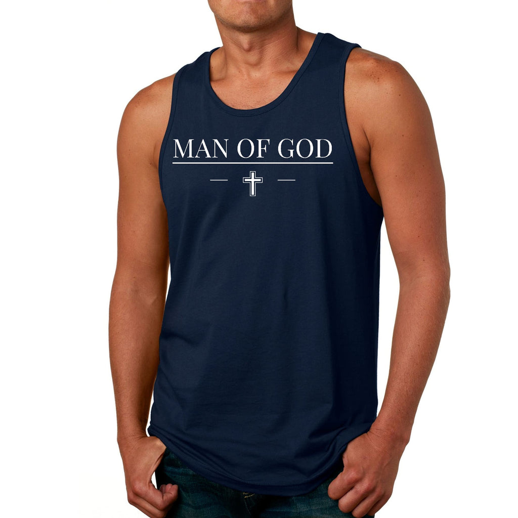 Mens Fitness Tank Top Graphic T-shirt Man of God Print THRIXINE
