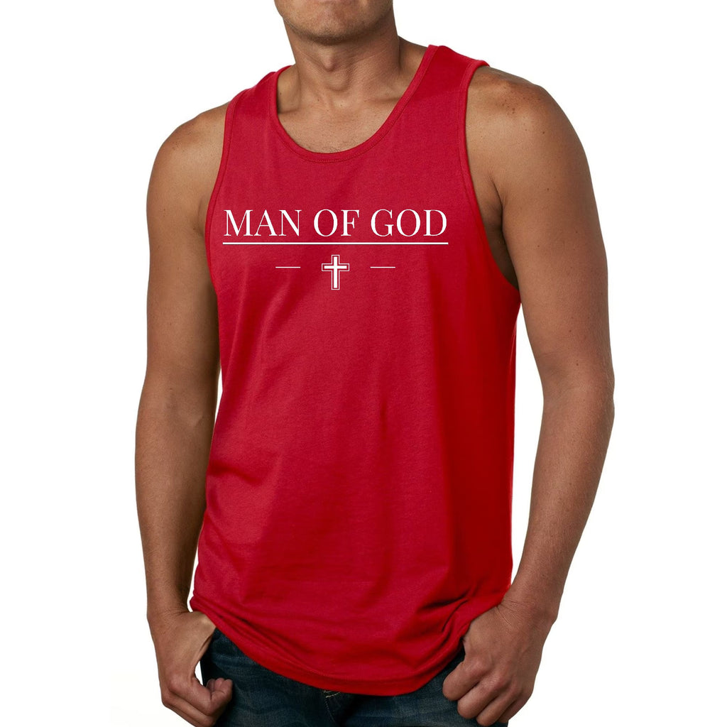 Mens Fitness Tank Top Graphic T-shirt Man of God Print THRIXINE
