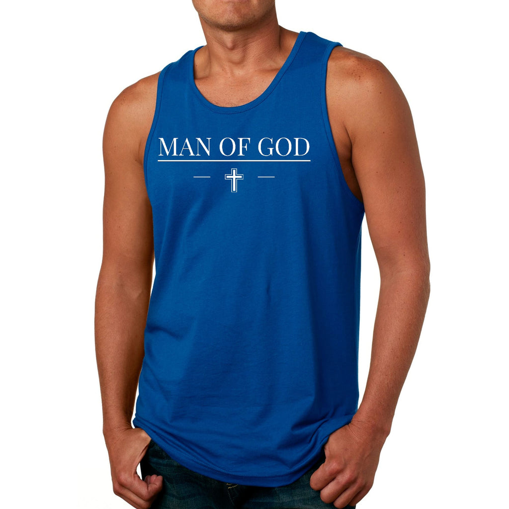 Mens Fitness Tank Top Graphic T-shirt Man of God Print THRIXINE