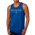 Mens Fitness Tank Top Graphic T-shirt Man of God Print THRIXINE