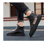 Mens Handmade Sneakers Leather Breathable Dress Shoes Luxury Shoes Casual Shoes Flat Footwear Classic Black White Men Fashion Walking Leather Mens Sneakers Stevvex
