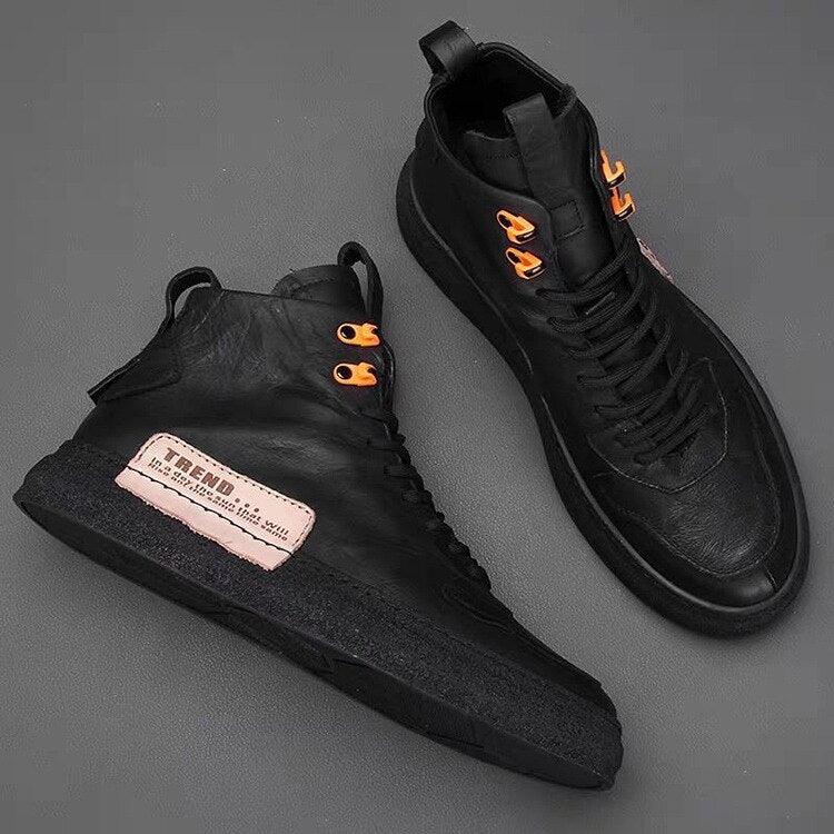 Mens Handmade Sneakers Leather Breathable Dress Shoes Luxury Shoes Casual Shoes Flat Footwear Classic Black White Men Fashion Walking Leather Mens Sneakers Stevvex
