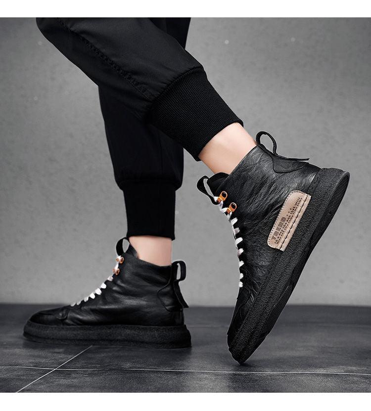 Mens Handmade Sneakers Leather Breathable Dress Shoes Luxury Shoes Casual Shoes Flat Footwear Classic Black White Men Fashion Walking Leather Mens Sneakers Stevvex