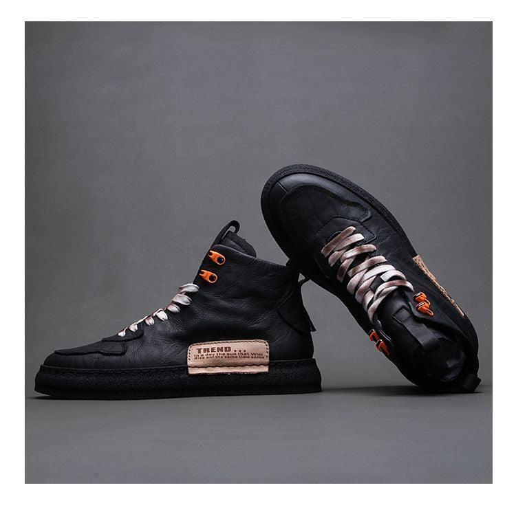 Mens Handmade Sneakers Leather Breathable Dress Shoes Luxury Shoes Casual Shoes Flat Footwear Classic Black White Men Fashion Walking Leather Mens Sneakers Stevvex