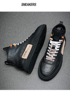 Mens Handmade Sneakers Leather Breathable Dress Shoes Luxury Shoes Casual Shoes Flat Footwear Classic Black White Men Fashion Walking Leather Mens Sneakers Stevvex