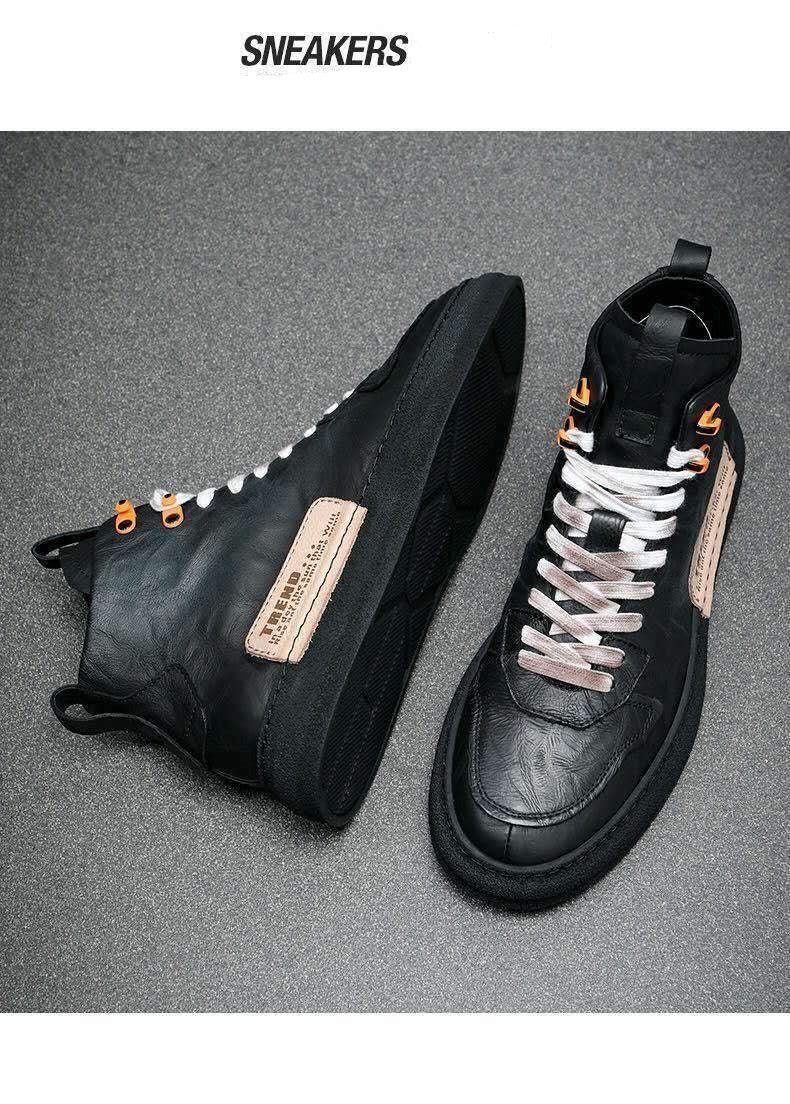 Mens Handmade Sneakers Leather Breathable Dress Shoes Luxury Shoes Casual Shoes Flat Footwear Classic Black White Men Fashion Walking Leather Mens Sneakers Stevvex