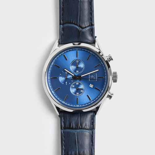 Men's Luxury Chronograph Watch Brown Leather Strap