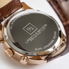 Men's Luxury Chronograph Watch Brown Leather Strap