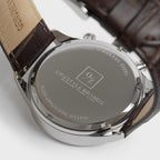 Men's Luxury Chronograph Watch Brown Leather Strap