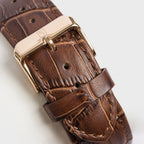 Men's Luxury Chronograph Watch Brown Leather Strap