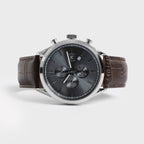 Men's Luxury Chronograph Watch Brown Leather Strap