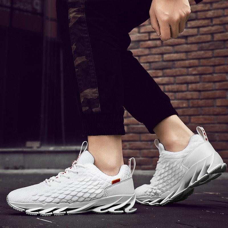 Mens Modern Sneakers Breathable Running Shoes Outdoor Sport Casual Couples Gym Mens Lightweight Unique Design Bottom Breathable Tennis Sport Sneakers Stevvex