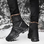 Mens Outdoor Sports Hiking Boots Wear Resisting Work Shoes Footwear Mountain Sport Mid-Cut Black Hiking Boots Outdoor Mountaineering Outdoor Winter Shoes Stevvex