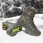 Mens Outdoor Sports Hiking Boots Wear Resisting Work Shoes Footwear Mountain Sport Mid-Cut Black Hiking Boots Outdoor Mountaineering Outdoor Winter Shoes Stevvex