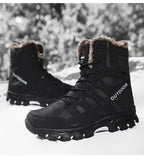 Mens Outdoor Sports Hiking Boots Wear Resisting Work Shoes Footwear Mountain Sport Mid-Cut Black Hiking Boots Outdoor Mountaineering Outdoor Winter Shoes Stevvex