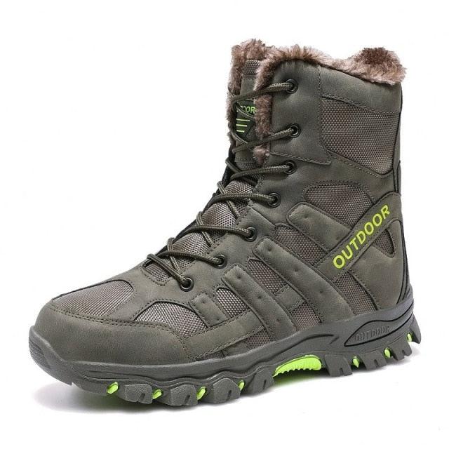 Mens Outdoor Sports Hiking Boots Wear Resisting Work Shoes Footwear Mountain Sport Mid-Cut Black Hiking Boots Outdoor Mountaineering Outdoor Winter Shoes Stevvex