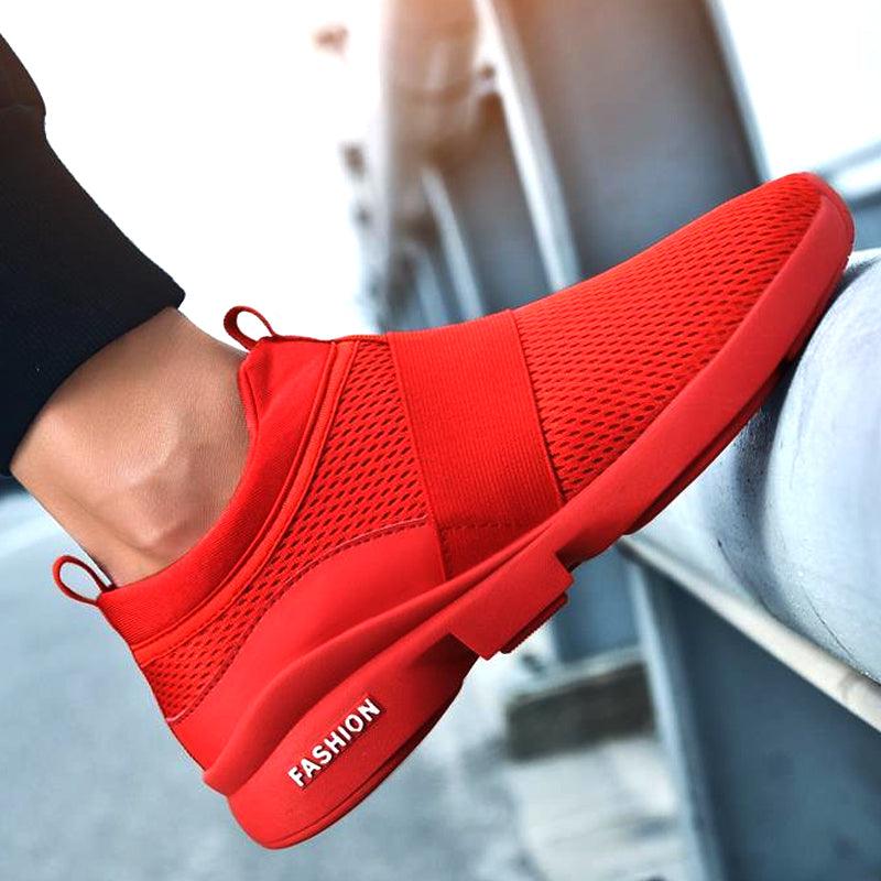 Mens Red Sneakers Flats Sport Footwear Couple Sneakers New Fashion Lovers Casual Lightweight Jogging Breathable Tennis Sport Shoes For Workout OutdoorWalking Stevvex