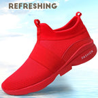 Mens Red Sneakers Flats Sport Footwear Couple Sneakers New Fashion Lovers Casual Lightweight Jogging Breathable Tennis Sport Shoes For Workout OutdoorWalking Stevvex