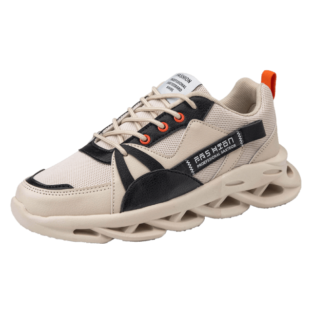 Mens Running Autumn New Leather Sneakers High Quality Outdoor Light Comfortable Sport Athletic Sneakers Lace Up Walking Breathable Ultra Lightweight Sport Casual Sneakers Stevvex