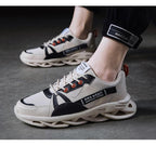 Mens Running Autumn New Leather Sneakers High Quality Outdoor Light Comfortable Sport Athletic Sneakers Lace Up Walking Breathable Ultra Lightweight Sport Casual Sneakers Stevvex