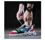 Mens Running Autumn New Leather Sneakers High Quality Outdoor Light Comfortable Sport Athletic Sneakers Lace Up Walking Breathable Ultra Lightweight Sport Casual Sneakers Stevvex