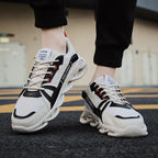 Mens Running Autumn New Leather Sneakers High Quality Outdoor Light Comfortable Sport Athletic Sneakers Lace Up Walking Breathable Ultra Lightweight Sport Casual Sneakers Stevvex