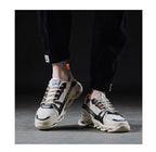 Mens Running Autumn New Leather Sneakers High Quality Outdoor Light Comfortable Sport Athletic Sneakers Lace Up Walking Breathable Ultra Lightweight Sport Casual Sneakers Stevvex