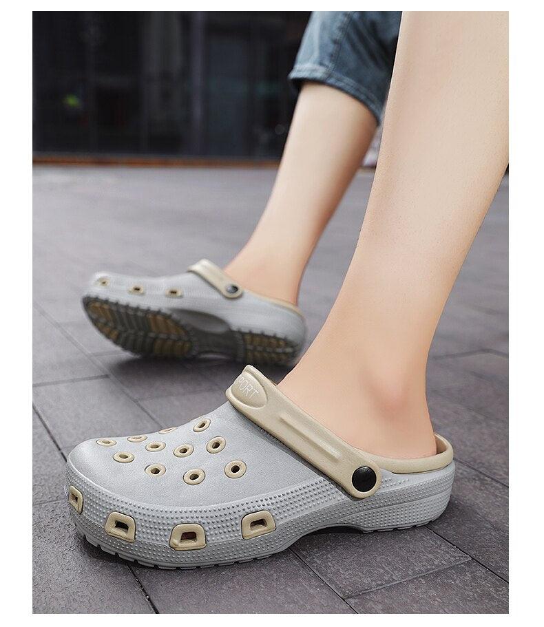 Mens Sandals Durable Daily Wear Dual-Use Summer Hole Shoes Clogs Classic Shoes Garden Clogs Sports Sandals Outdoor Indoor Mens Durable Slippers Stevvex