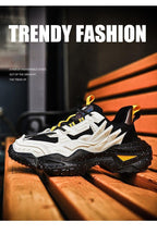 Mens Strong Casual Fashion Chunky Sneakers Height Increasing Spring Thick Sole Footwear Fashion High Quality Sneakers Slip on Walking Shoes High Top Casual Shoes For Men