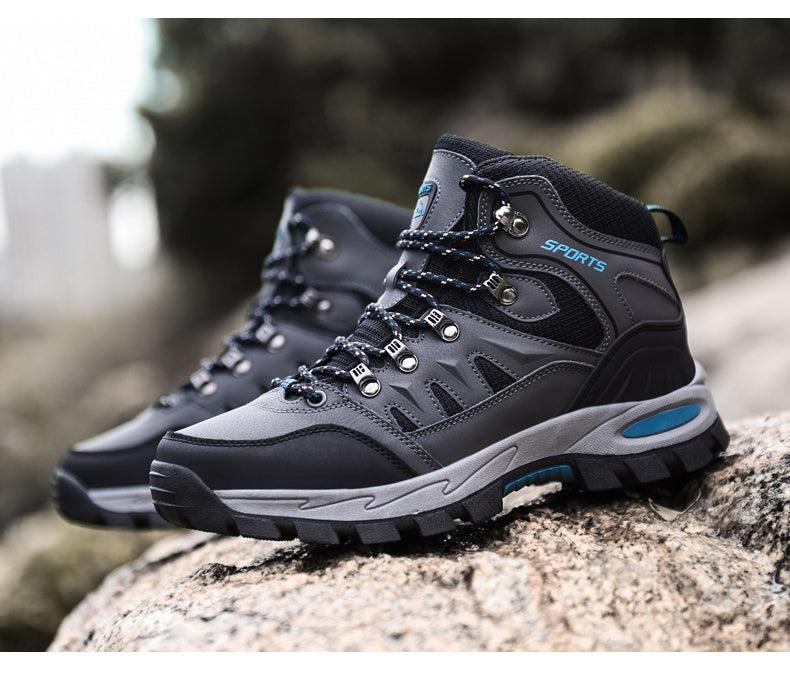 Mens Winter Snow Boots Waterproof Leather Super Warm Men's Boots Outdoor Hiking Boots Ankle Snow Hiking Boots Warm Water Resistant Non Slip Soft Lined Design Stevvex