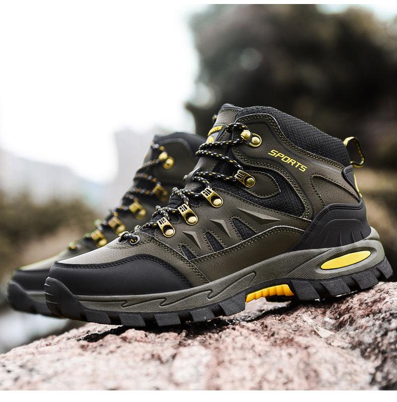 Mens Winter Snow Boots Waterproof Leather Super Warm Men's Boots Outdoor Hiking Boots Ankle Snow Hiking Boots Warm Water Resistant Non Slip Soft Lined Design Stevvex
