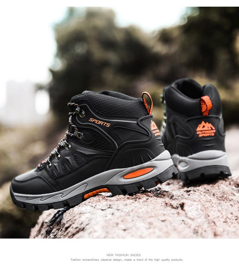 Mens Winter Snow Boots Waterproof Leather Super Warm Men's Boots Outdoor Hiking Boots Ankle Snow Hiking Boots Warm Water Resistant Non Slip Soft Lined Design Stevvex