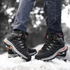 Mens Winter Snow Boots Waterproof Leather Super Warm Men's Boots Outdoor Hiking Boots Ankle Snow Hiking Boots Warm Water Resistant Non Slip Soft Lined Design Stevvex