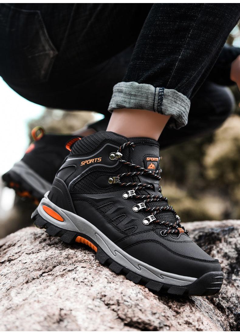 Mens Winter Snow Boots Waterproof Leather Super Warm Men's Boots Outdoor Hiking Boots Ankle Snow Hiking Boots Warm Water Resistant Non Slip Soft Lined Design Stevvex