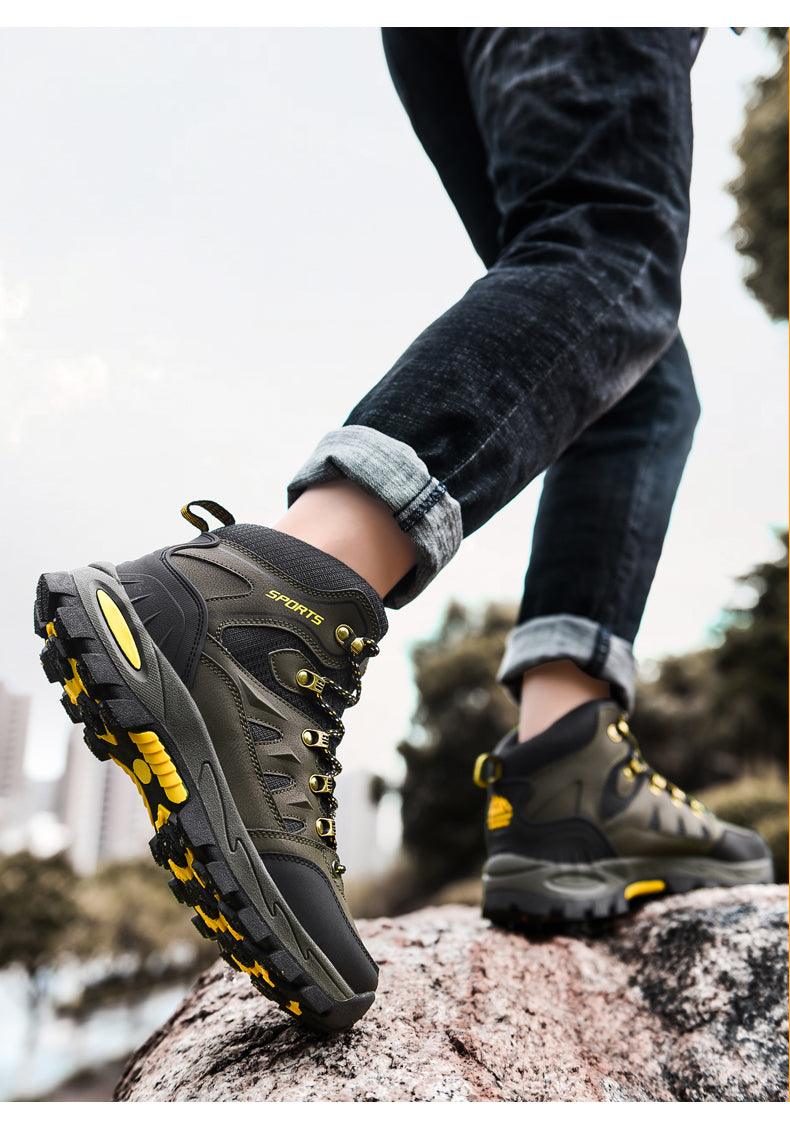Mens Winter Snow Boots Waterproof Leather Super Warm Men's Boots Outdoor Hiking Boots Ankle Snow Hiking Boots Warm Water Resistant Non Slip Soft Lined Design Stevvex