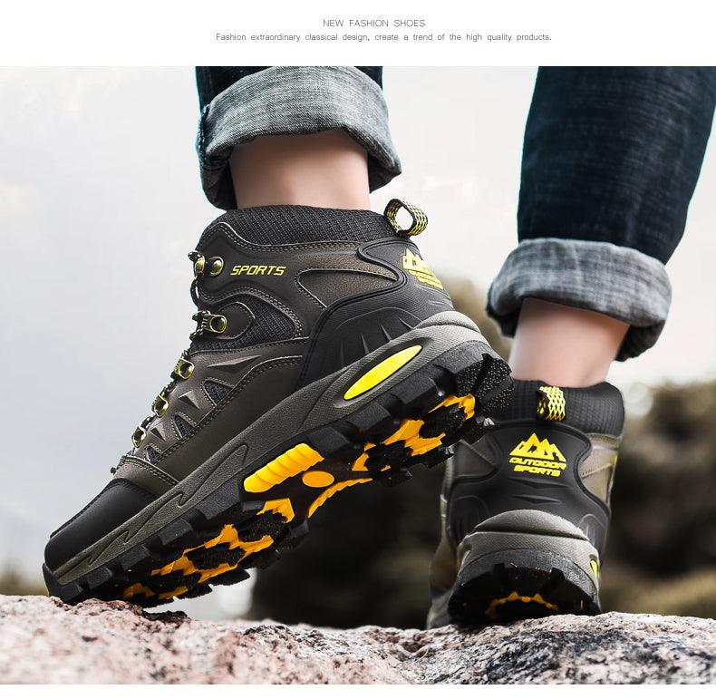 Mens Winter Snow Boots Waterproof Leather Super Warm Men's Boots Outdoor Hiking Boots Ankle Snow Hiking Boots Warm Water Resistant Non Slip Soft Lined Design Stevvex