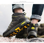Mens Winter Snow Boots Waterproof Leather Super Warm Men's Boots Outdoor Hiking Boots Ankle Snow Hiking Boots Warm Water Resistant Non Slip Soft Lined Design Stevvex