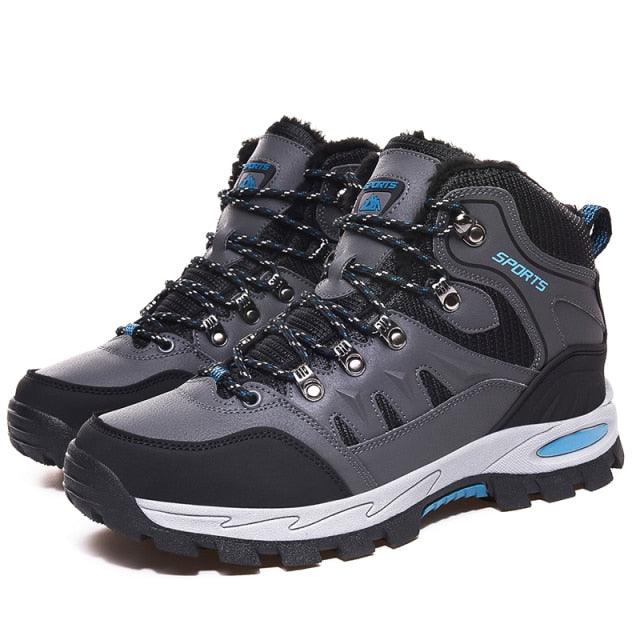 Mens Winter Snow Boots Waterproof Leather Super Warm Men's Boots Outdoor Hiking Boots Ankle Snow Hiking Boots Warm Water Resistant Non Slip Soft Lined Design Stevvex
