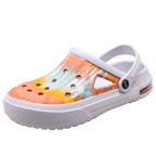 Mens Womens Sandals Hole Shoes Rubber Clogs Couple Garden Shoes Color Printing Air Cushion Beach Sandals Unisex Garden Clogs Lightweight Slip On Women Men Beach Sandals Water Shoes
