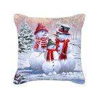 Merry Christmas Cushion Covers Snowman Christmas Santa Pillow Covers Santa Claus Pillow Covers Christmas Tree Santa Deer Printed Pillow Cover Home Decor Pillowcase For Couch 45X45CM