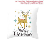 Merry Christmas Decoration Xmas Gift New Year For Home Reindeer Santa Claus Xmas Series Cushion Cover Case Pillow Custom Zippered Square Pillowcase Tree Cushion Cover Christmas Ornament Stevvex