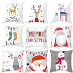 Merry Christmas Decoration Xmas Gift New Year For Home Reindeer Santa Claus Xmas Series Cushion Cover Case Pillow Custom Zippered Square Pillowcase Tree Cushion Cover Christmas Ornament Stevvex