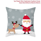 Merry Christmas Decoration Xmas Gift New Year For Home Reindeer Santa Claus Xmas Series Cushion Cover Case Pillow Custom Zippered Square Pillowcase Tree Cushion Cover Christmas Ornament Stevvex