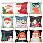Merry Christmas Decoration Xmas Gift New Year For Home Reindeer Santa Claus Xmas Series Cushion Cover Case Pillow Custom Zippered Square Pillowcase Tree Cushion Cover Christmas Ornament Stevvex