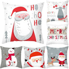 Merry Christmas Decoration Xmas Gift New Year For Home Reindeer Santa Claus Xmas Series Cushion Cover Case Pillow Custom Zippered Square Pillowcase Tree Cushion Cover Christmas Ornament Stevvex
