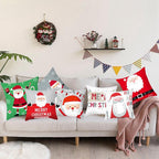 Merry Christmas Decoration Xmas Gift New Year For Home Reindeer Santa Claus Xmas Series Cushion Cover Case Pillow Custom Zippered Square Pillowcase Tree Cushion Cover Christmas Ornament Stevvex