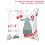 Merry Christmas Decoration Xmas Gift New Year For Home Reindeer Santa Claus Xmas Series Cushion Cover Case Pillow Custom Zippered Square Pillowcase Tree Cushion Cover Christmas Ornament Stevvex